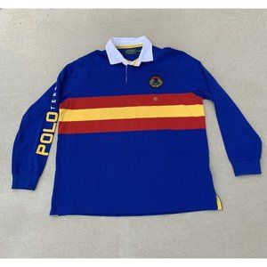 Polo Ralph Lauren Long Sleeve Sportsman Patch Rugby Shirt Colorblock 2XL $148